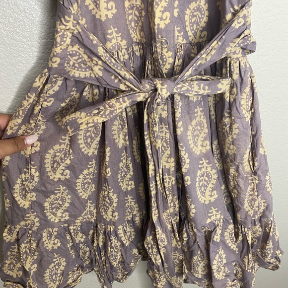 Charina Sarte Spade Mini Dress / Cream, Brown, Gray / Size Small *flaws* - Picture 4 of 9